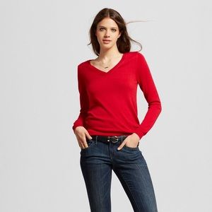 Mossimo Red V-neck Sweater